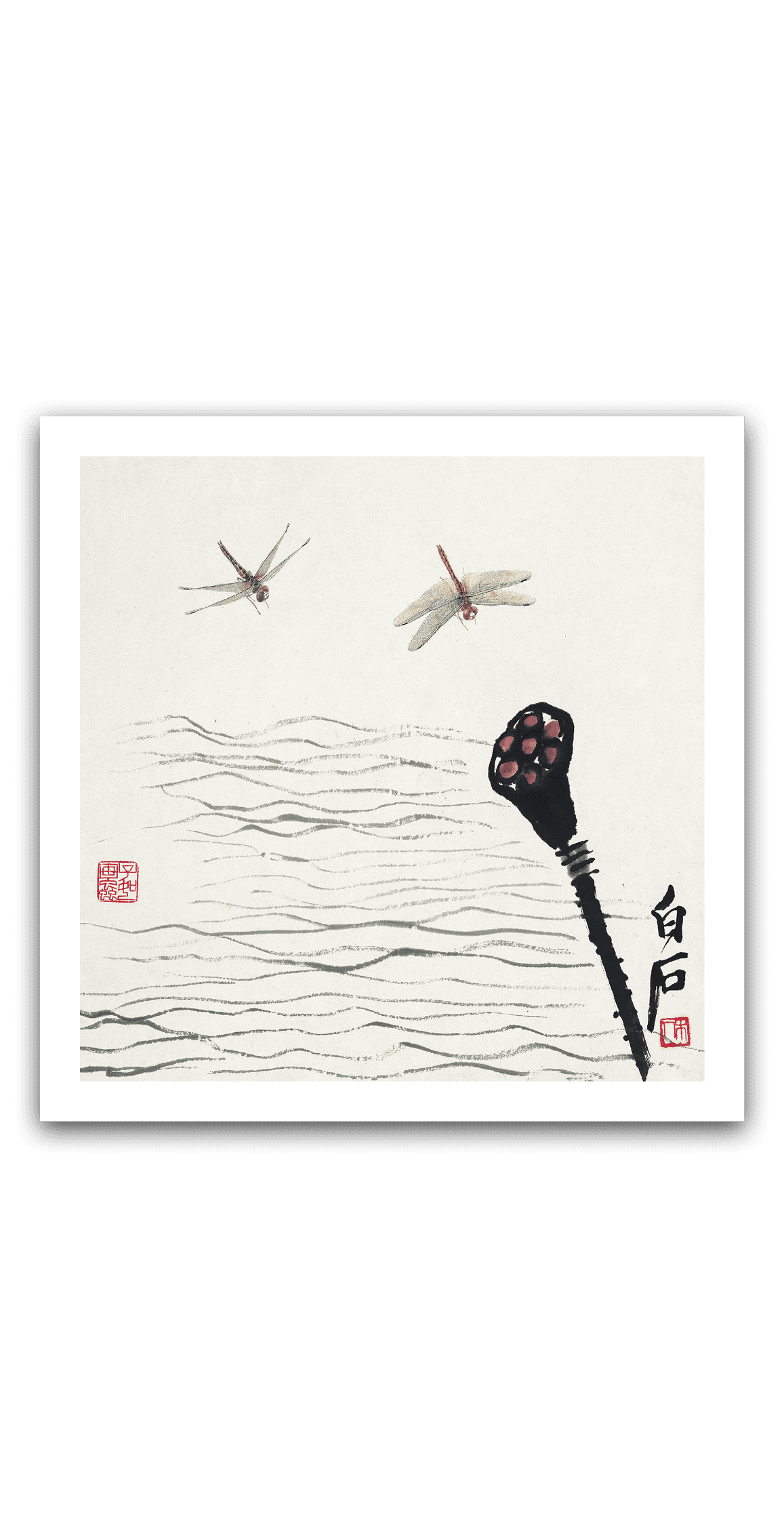 Lotus Seedpod and Dragonfly — main view