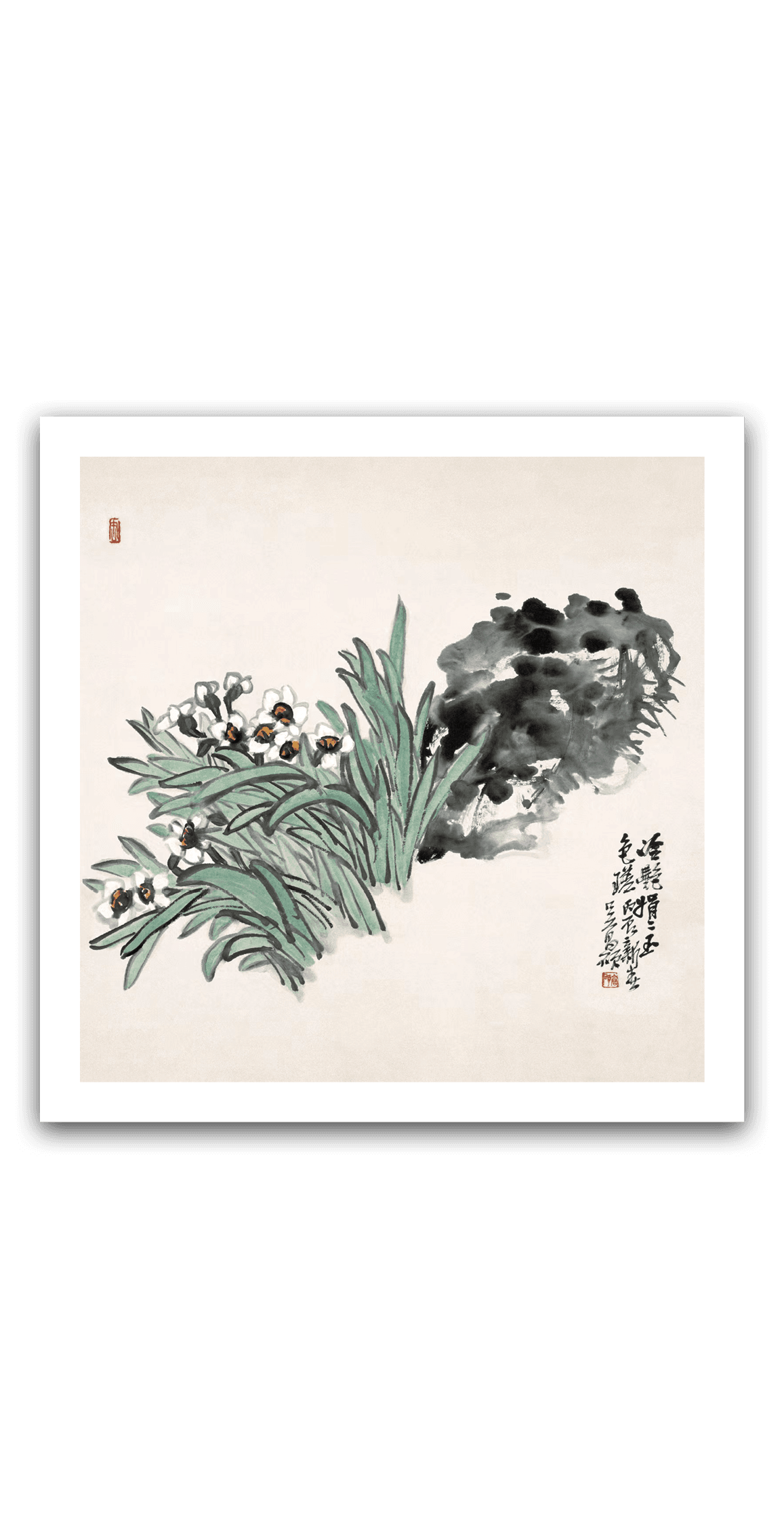Two Jade Blossoms in Cold Grace — main view