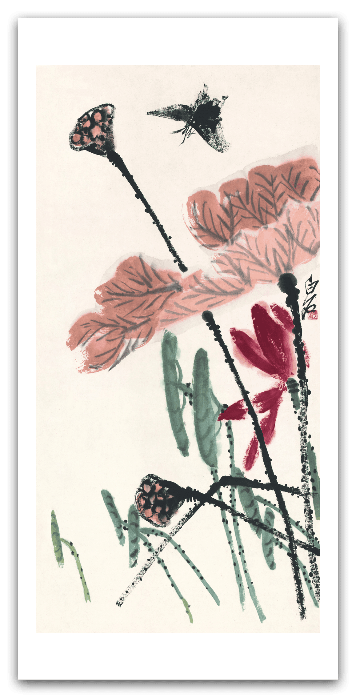 Lotus Pond with Ink Butterflies — main view